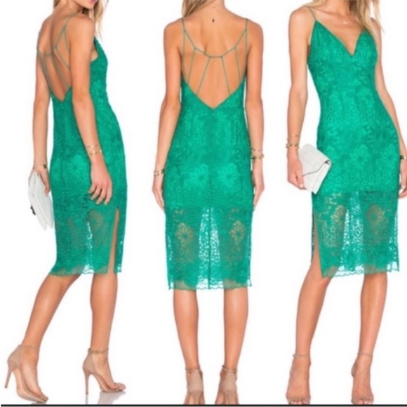 NBD Dresses & Skirts - NBD for Revolve Satisfaction green lace dress